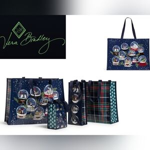 💐 NWT VERA BRADLEY XL/L/M/S SNOW GLOBES MARKET TOTE 4 PIECES SET